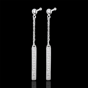 Oorbellen Parisiennes 18 karaat witgoud met diamant