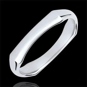 Obrączka Święta Dżungla - 4 mm - złoto białe 18-karatowe