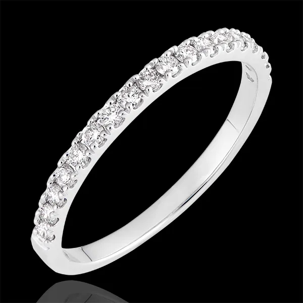 Obrączka Bettina - białe złoto 18-karatowe wysadzane diamentami