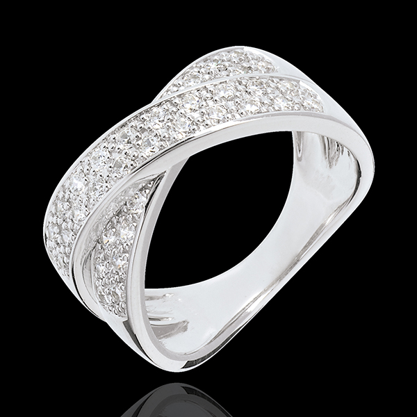 Tandem paved half eternity ring - 0.5 carat - 36 diamonds