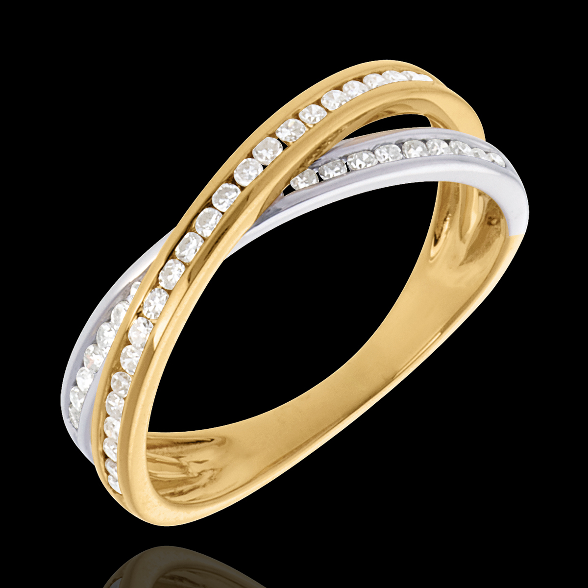 Tandem ring paved - 0.26 carat - 43diamonds : Edenly jewelery