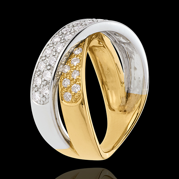 Tandem ring paved - 0.5 carat - 36diamonds : Edenly jewelery