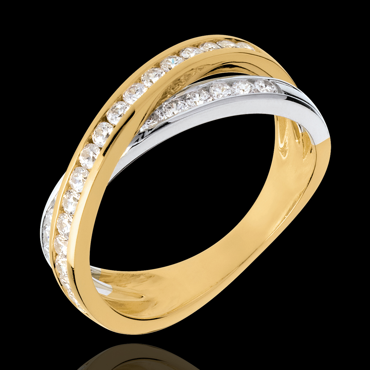 Tandem ring paved - 0.52 carat - 29 diamonds : Edenly jewelery