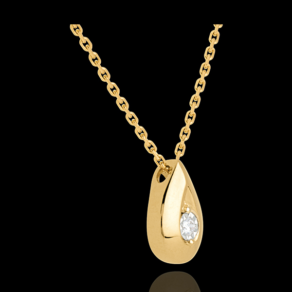 Teardrop necklace yellow gold with diamond