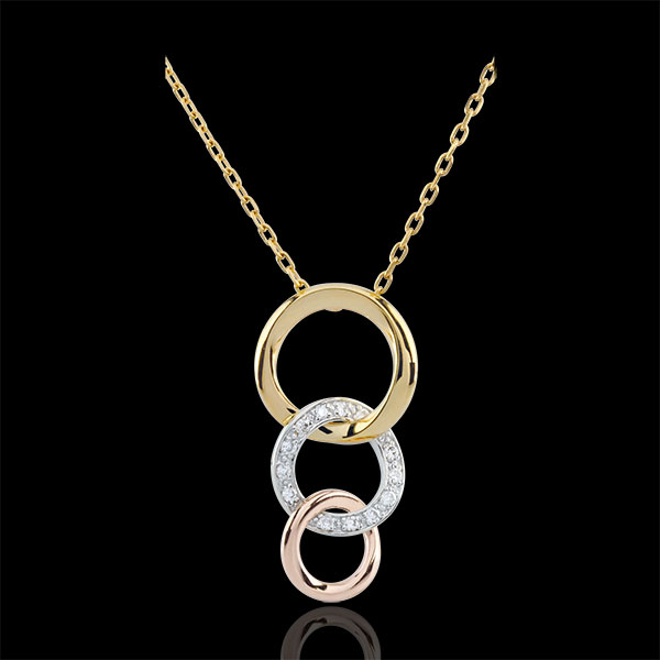 Tri-colour Gold Gala Necklace - 18 carats