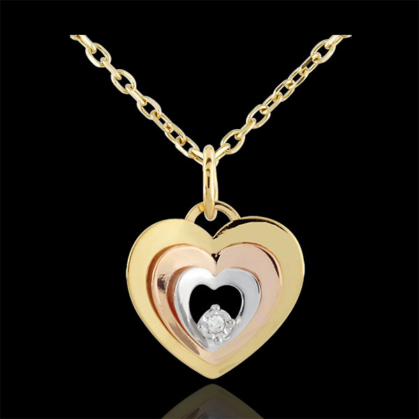 Tri-gold Boudoir Heart Pendant