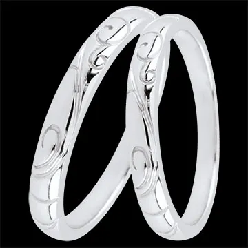 Triba Duo-Trauringe – Weißgold – 9-karätiges Gold (375/1000)