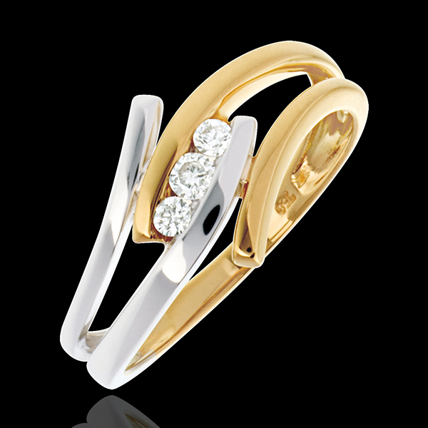Trilogie Nid Précieux - Arabesque - diamant 0.11 carat - or blanc et or jaune 18 carats