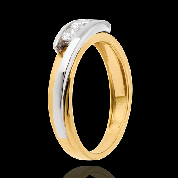 Trilogy Precious Nest - Fusion - white gold and yellow gold - 0.38 carat - 18 carats