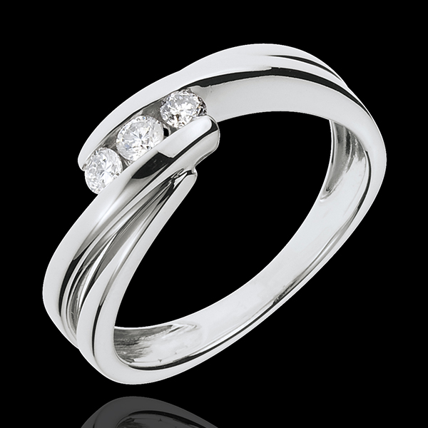 Trilogy Ring Precious Nest - Ritournelle - white gold - 0.21 carats - 3 diamonds - 18 carats