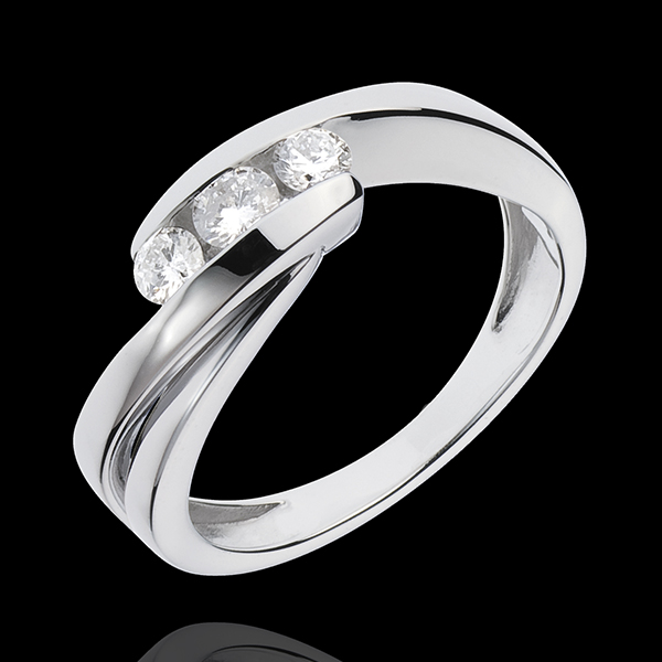 Trilogy Ring Precious Nest - Ritournelle - white gold - 0.32 carat - 3 diamonds - 18 carats