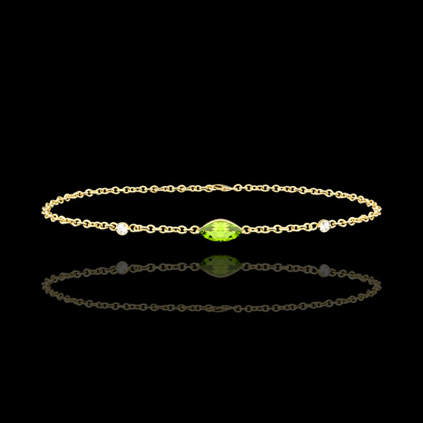 Bracciale Sguardo d'Oriente - peridoto e diamanti - oro giallo 9 carati