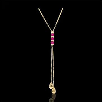 Collana Kiona - Oro giallo - 9 carati - 3 Rubini - 0.48 carati