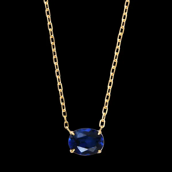 Collana Aurédis – Oro giallo 9 carati, zaffiro sintetico