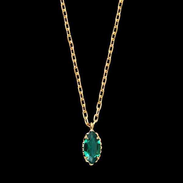 Collana Daphné – Oro giallo 9 carati, smeraldo sintetico