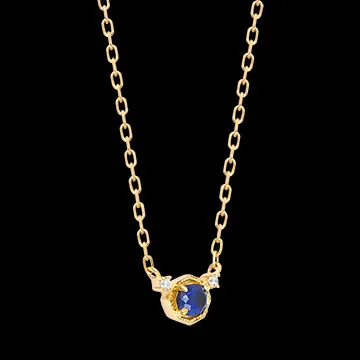 Collana Ysolde – Oro giallo 9 carati, zaffiro e diamanti sintetici