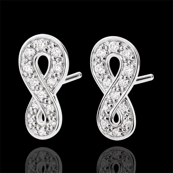 Ohrringe Unendlichkeit - Weißgold und Diamanten