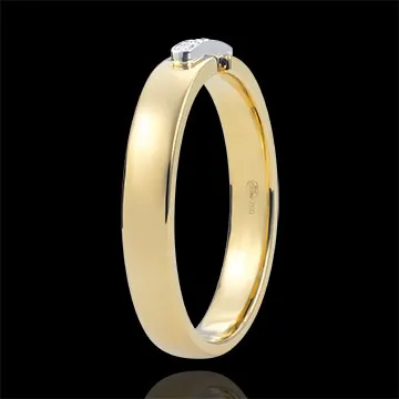 Trauring Einzigartige Verbindung Gelbgold und Diamanten