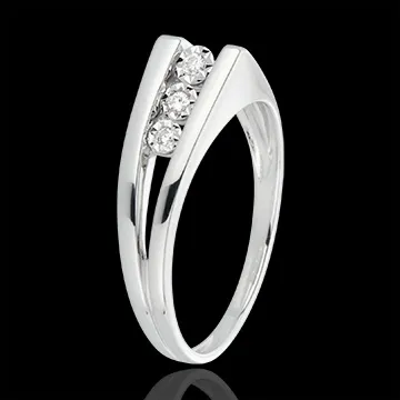 Diamantring Trilogie Odyssee in Weißgold