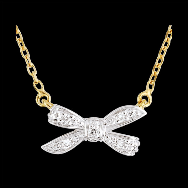 Collier Schleife aus dem Garten Eden in Weißgold und Gelbgold