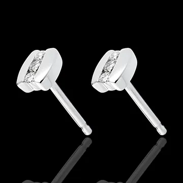 Ohrstecker Trilogie Kostbarer Kokon - Abschweifung - Weißgold - 6 Diamanten - 18 Karat