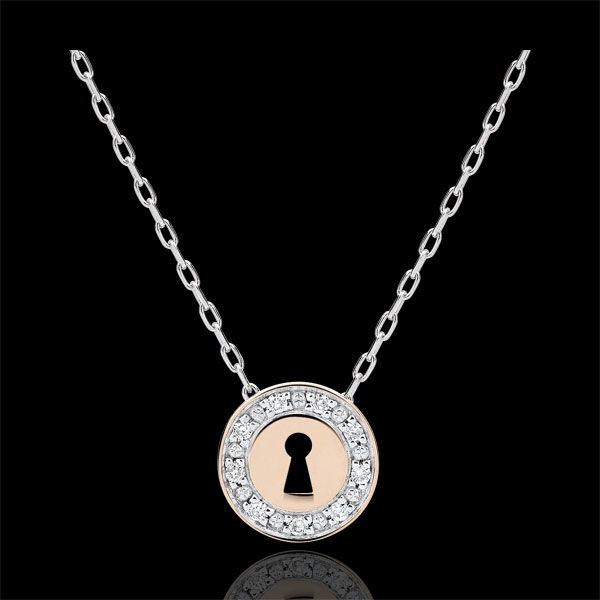 Collier Kostbares Geheimnis - Weißgold, Roségold und Diamanten