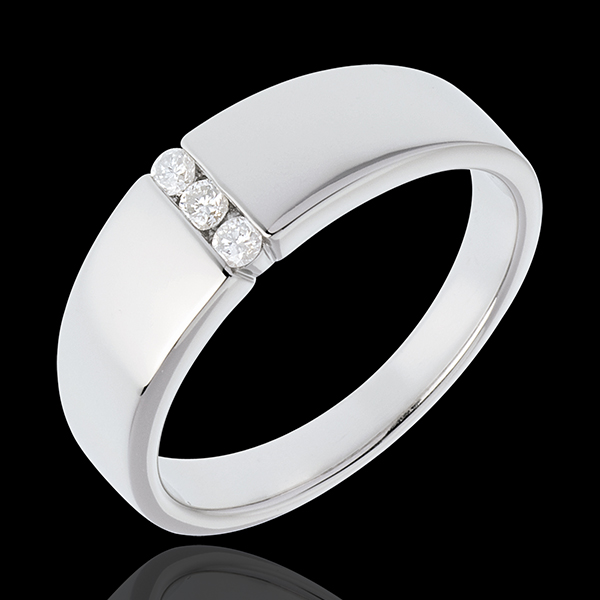 Ring Unendlichkeit - Trilogie mit Spannfassung in Weissgold - 3 Diamanten
