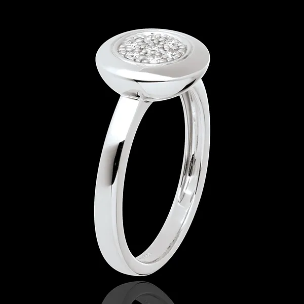 Ring Knopf in Weissgold