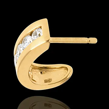 Ohrringe Halbmond in Gelbgold - 0.41 Karat - 12 Diamanten