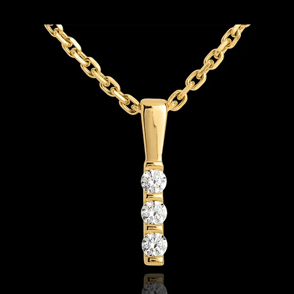 Anhänger Trilogie Talisman in Gelbgold - 3 Diamanten