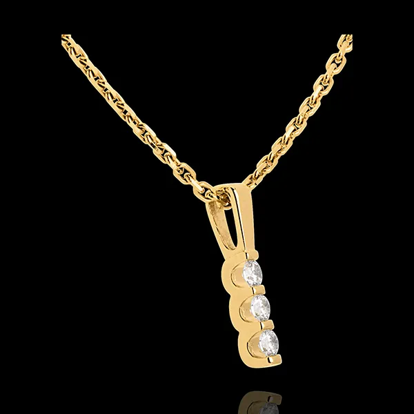 Anhänger Trilogie Talisman in Gelbgold - 3 Diamanten