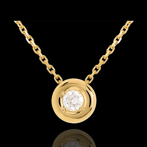 Diamant Collier Kelch in Gelbgold