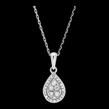 Anhänger Origine - Birnenförmiger Glanz - 9 Karat Weißgold und Diamanten