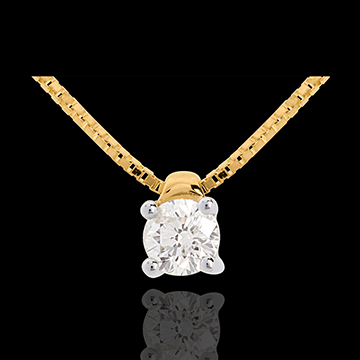 Collier Solitär in Gelbgold - 0.26 Karat