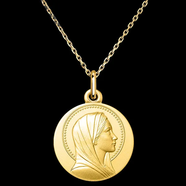 Schutzmedaille mit der Jungfrau – 18-karätiges Gelbgold