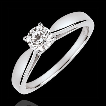 Solitaire rosé - Diamant 0.4 Karat - Weißgold 9 Karat