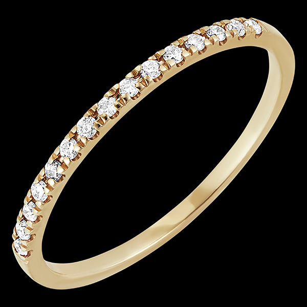Trauring Célesta - Gelbgold, 9 Karat, mit Diamanten