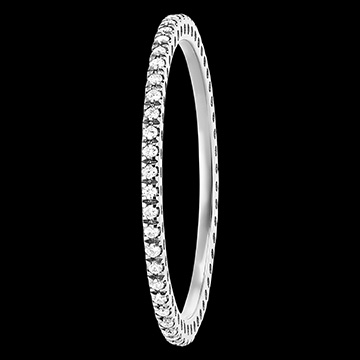 Trauring Funken - Weißgold, 9 Karat, mit Diamanten
