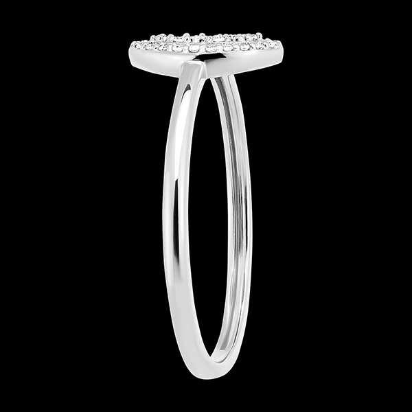 Ring Origine - Ovaler Glanz - 18 Karat Weißgold und Diamanten