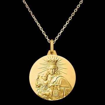 Medaille des Heiligsten Herzens und der Jungfrau Maria – 18-karätiges Gelbgold