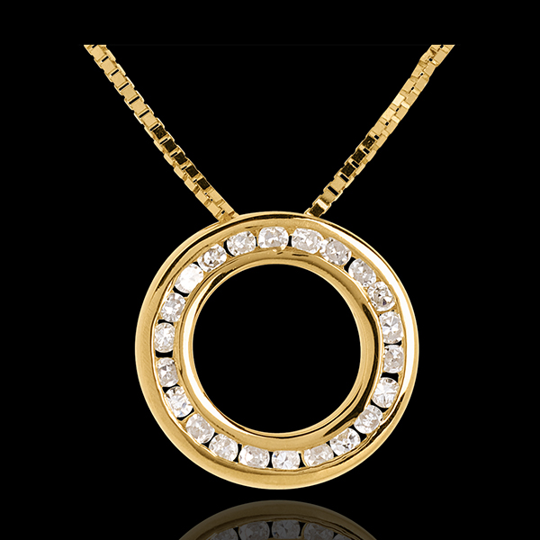 Diamantcollier Pendel in Gelbgold - 22 Diamanten