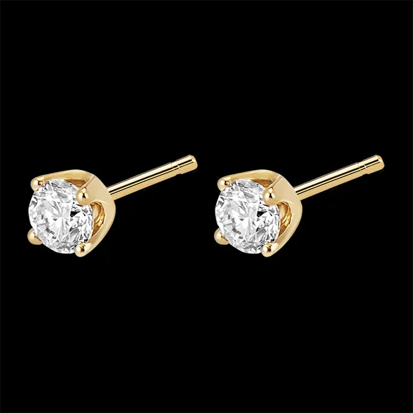 Diamantohrstecker in Gelbgold - 0.5 Karat