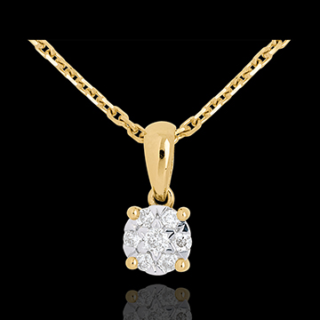 Anhänger Solitär in Gelbgold - 7 Diamanten