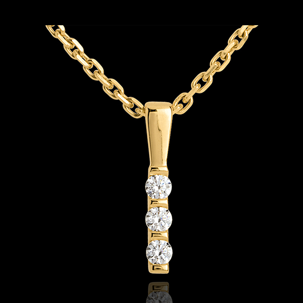Anhänger Trilogie Talisman in Gelbgold - 3 Diamanten
