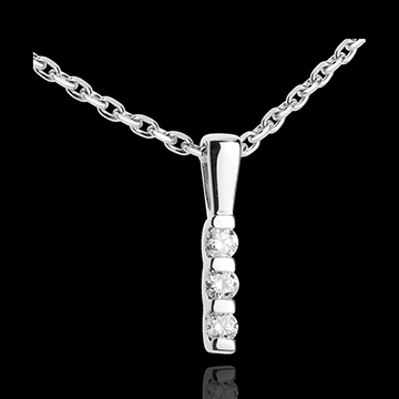 Diamanten-Anhänger Trilogie Talisman in Weissgold - 3 Diamanten