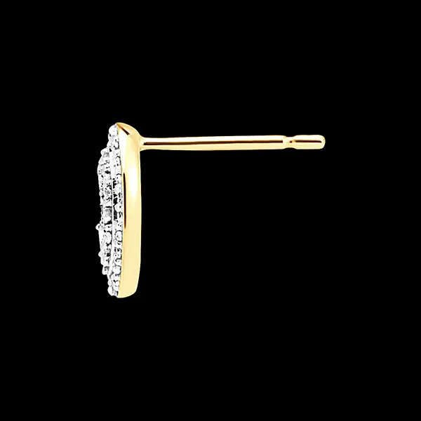 Ohrstecker Origine - Ovaler Glanz - 9 Karat Weiß- und Gelbgold und Diamanten