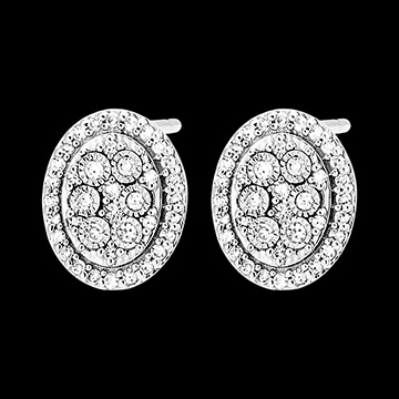 Ohrstecker Origine - Ovaler Glanz - 18 Karat Weißgold und Diamanten