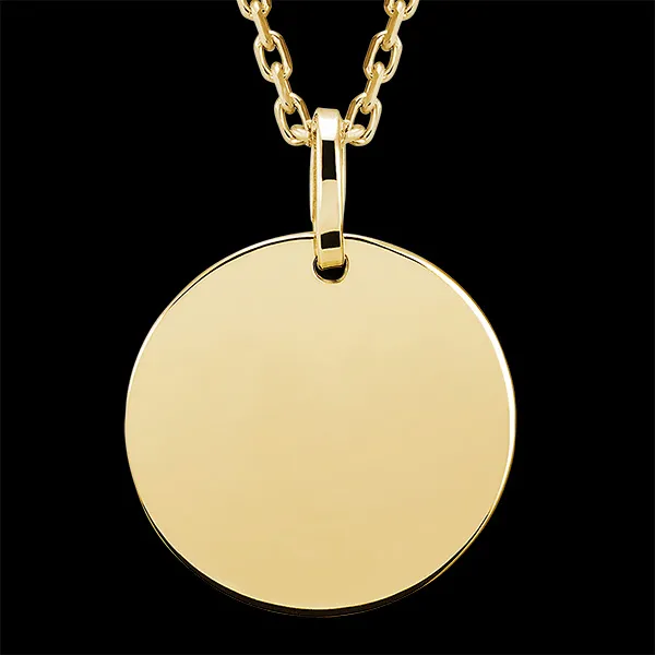 Runder Anhänger zum Gravieren 13mm - Gelbgold, 9 Karat
