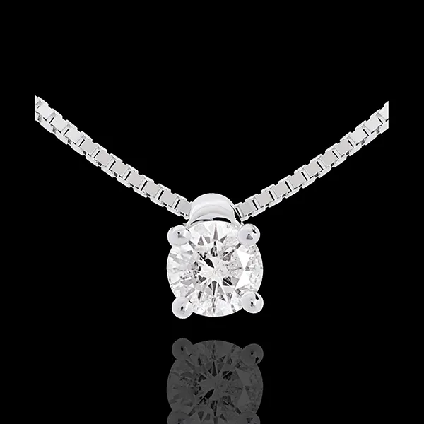 Collier Solitär in Weissgold - 0.2 Karat