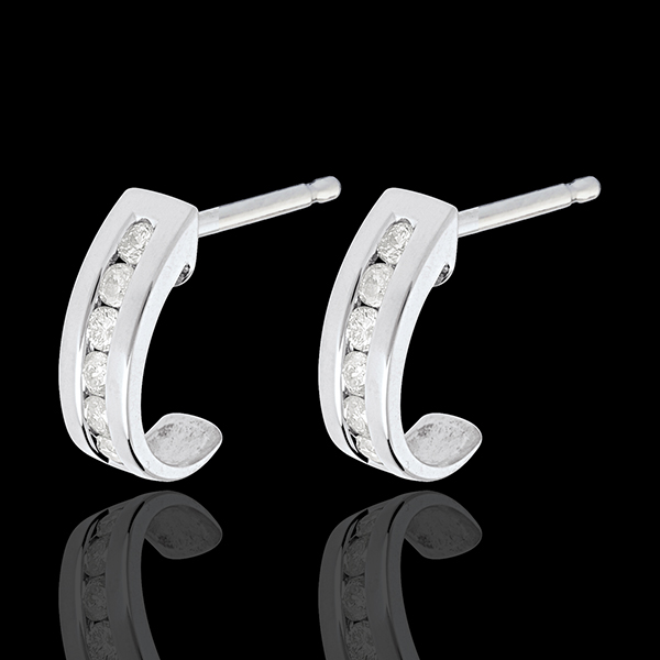 Diamant Ohrringe Halbmond in Weissgold - 0.22 Karat - 12 Diamanten
